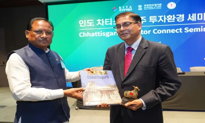 मुख्यमंत्री विष्णुदेव साय ने दक्षिण कोरिया में निवेशकों को छत्तीसगढ़ में निवेश का दिया न्योता मुख्यमंत्री विष्णुदेव साय ने दक्षिण कोरिया में निवेशकों को छत्तीसगढ़ में निवेश का दिया न्योता