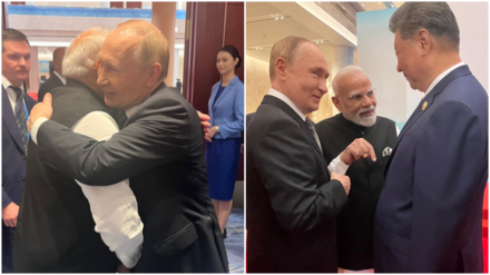 SCO शिखर सम्मेलन में एक ही कार में साथ दिखे पीएम मोदी और राष्ट्रपति पुतिन SCO शिखर सम्मेलन में एक ही कार में साथ दिखे पीएम मोदी और राष्ट्रपति पुतिन