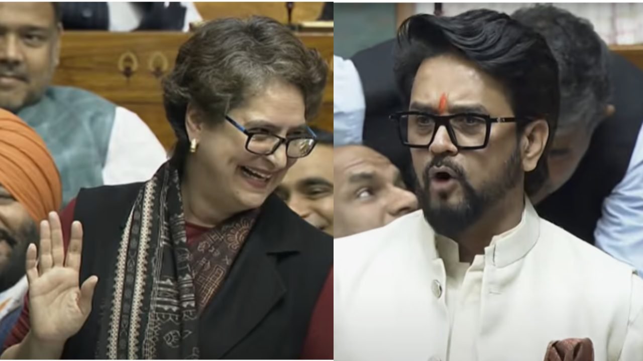 संसद में 'वंदे मातरम' गाने को लेकर भारी बहस छिड़ गई। प्रियंका गांधी ने जहां महंगाई और बेरोजगारी पर चर्चा की मांग की, वहीं अनुराग ठाकुर ने तीखा पलटवार करते हुए 'जिन्ना के मुन्ना' का संदर्भ दिया।