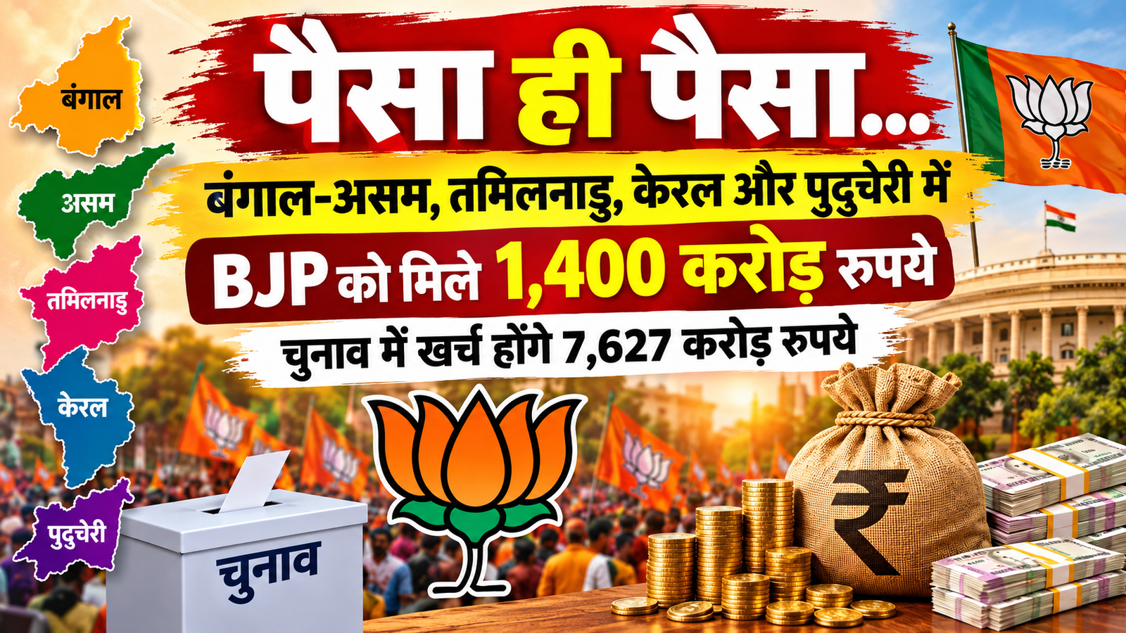 बंगाल समेत 5 राज्यों के